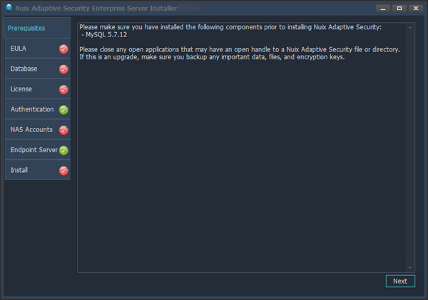 Installer prerequisites. 